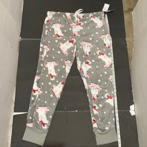 PJ Couture Gray Polar Bear Holiday Pajama Pants